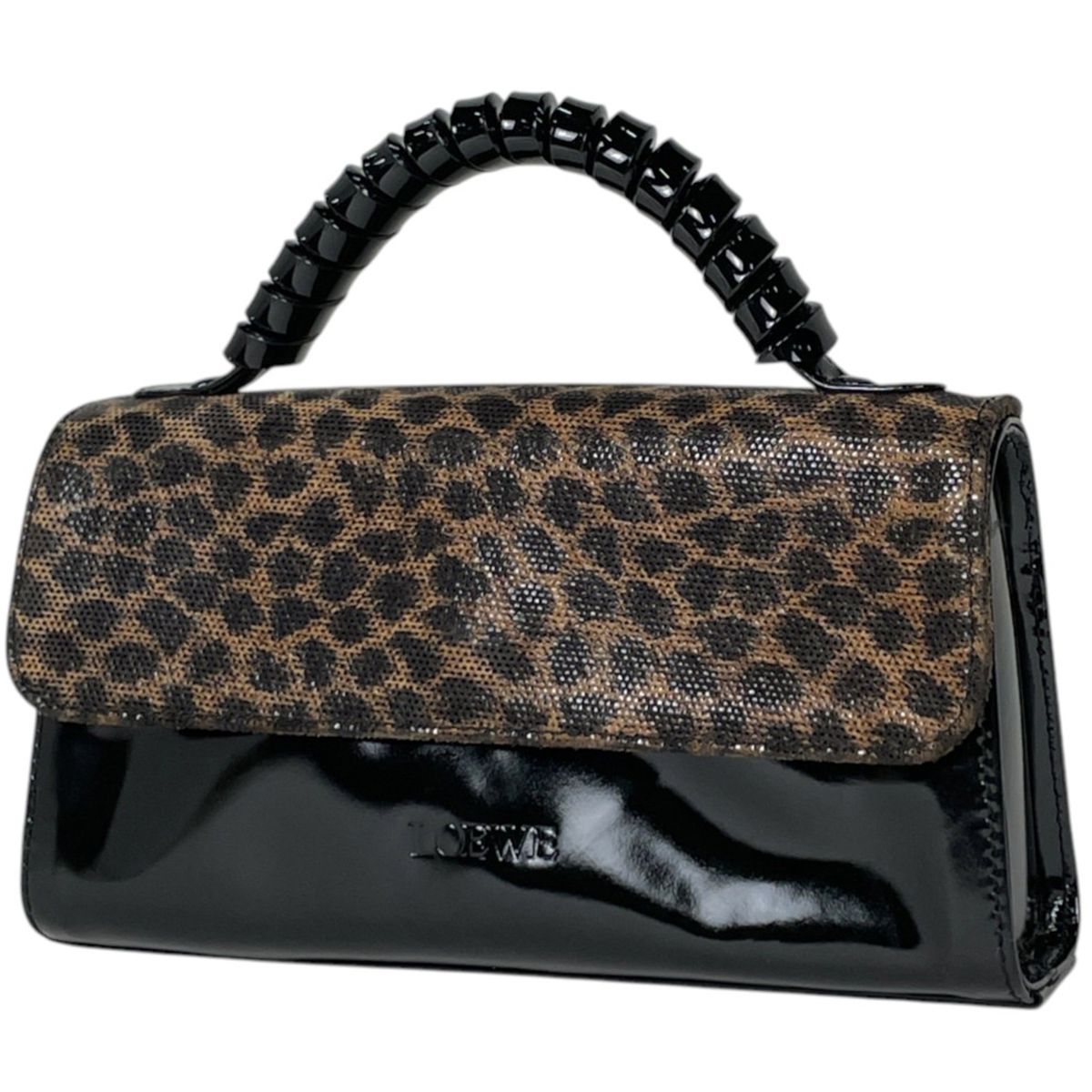 Loewe Handbag Velazquez Patent Leather Black