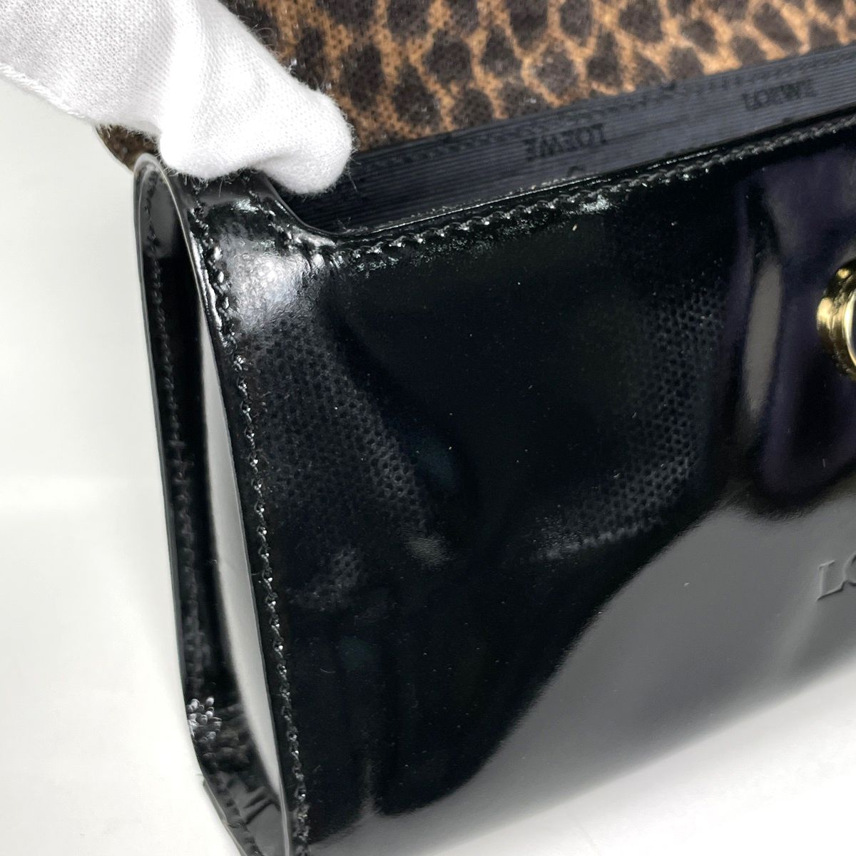 Loewe Handbag Velazquez Patent Leather Black — view 7