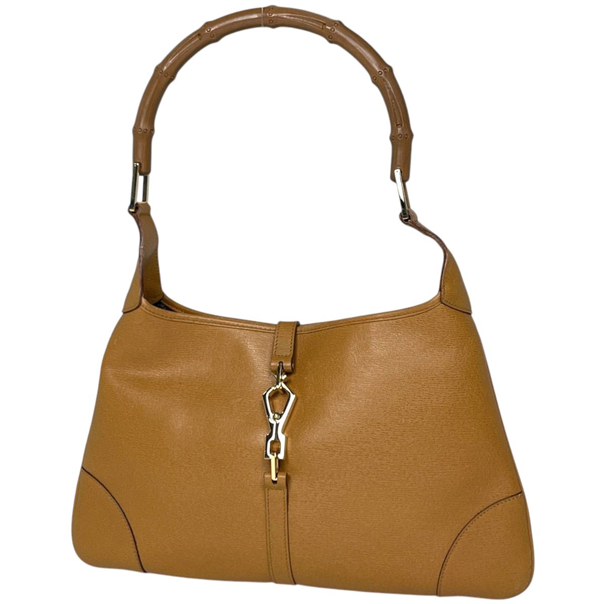 Gucci Shoulder Bag Bamboo Leather Brown