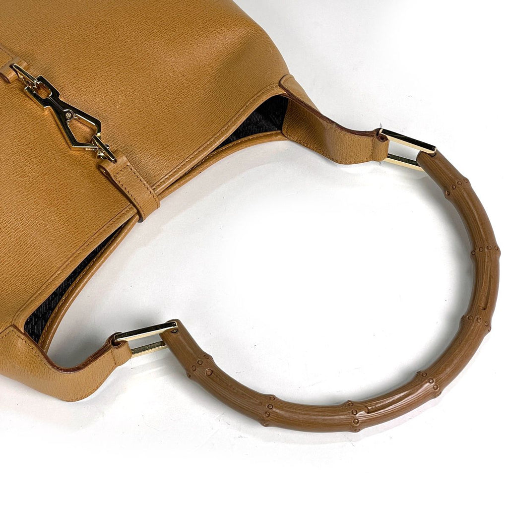 Gucci Shoulder Bag Bamboo Leather Brown — view 5
