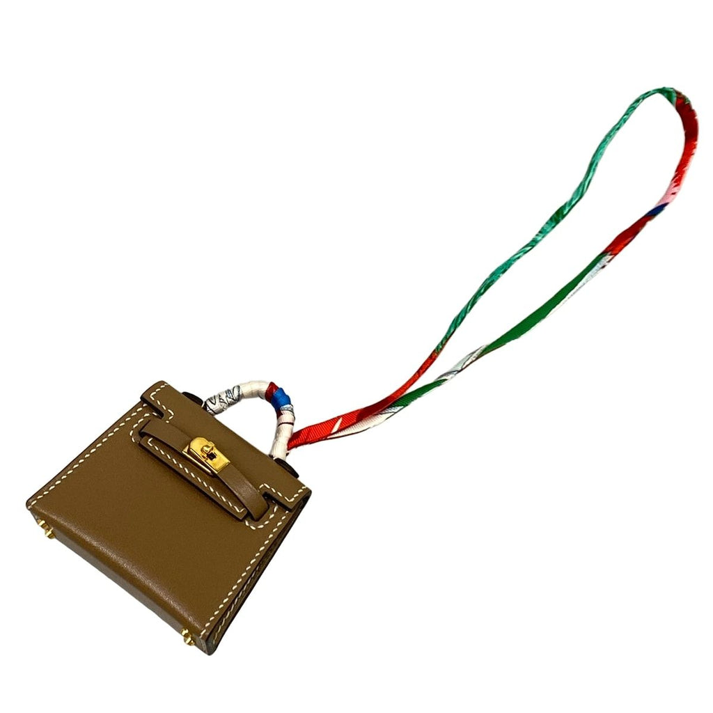 Hermes Key Holder Kelly Twilly Charm Etoupe Gold