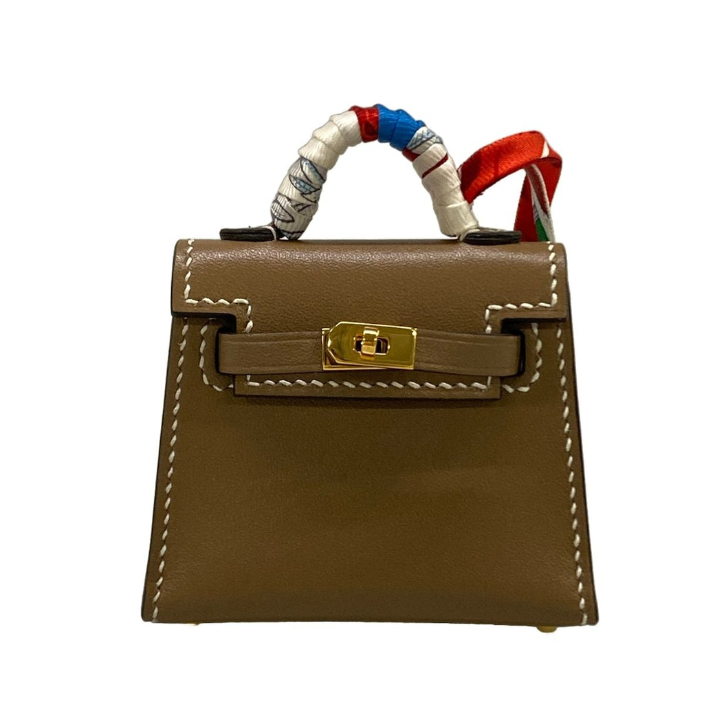 Hermes Key Holder Kelly Twilly Charm Etoupe Gold — view 3
