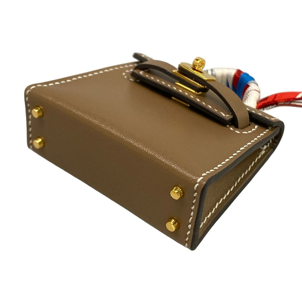 Hermes Key Holder Kelly Twilly Charm Etoupe Gold — view 6