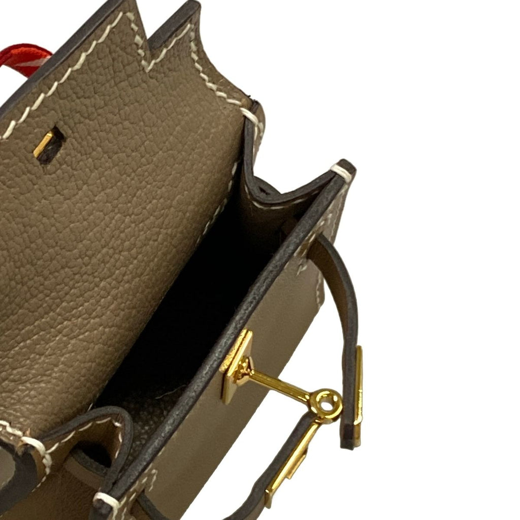 Hermes Key Holder Kelly Twilly Charm Etoupe Gold — view 4