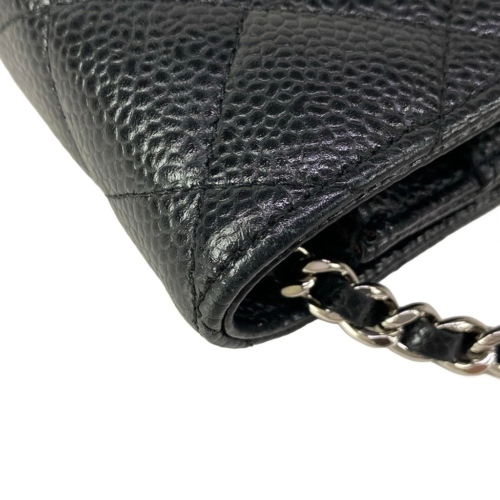 Chanel Wallet Quilted Black Silver Chain Shoulder Bag — view 8