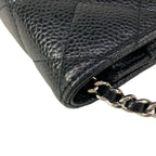 Chanel Wallet Quilted Black Silver Chain Shoulder Bag — view 8