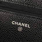 Chanel Wallet Quilted Black Silver Chain Shoulder Bag — view 6