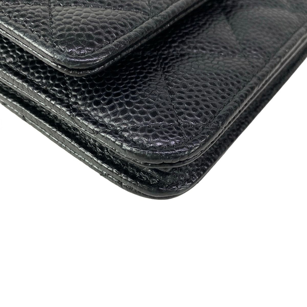 Chanel Wallet Quilted Black Silver Chain Shoulder Bag — view 7