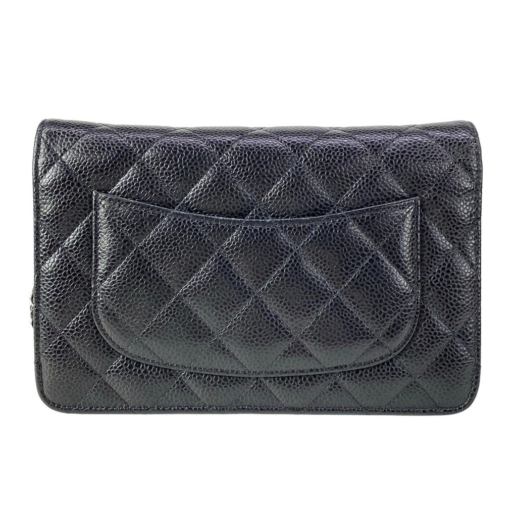 Chanel Wallet Quilted Black Silver Chain Shoulder Bag — view 2