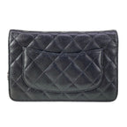 Chanel Wallet Quilted Black Silver Chain Shoulder Bag — view 2