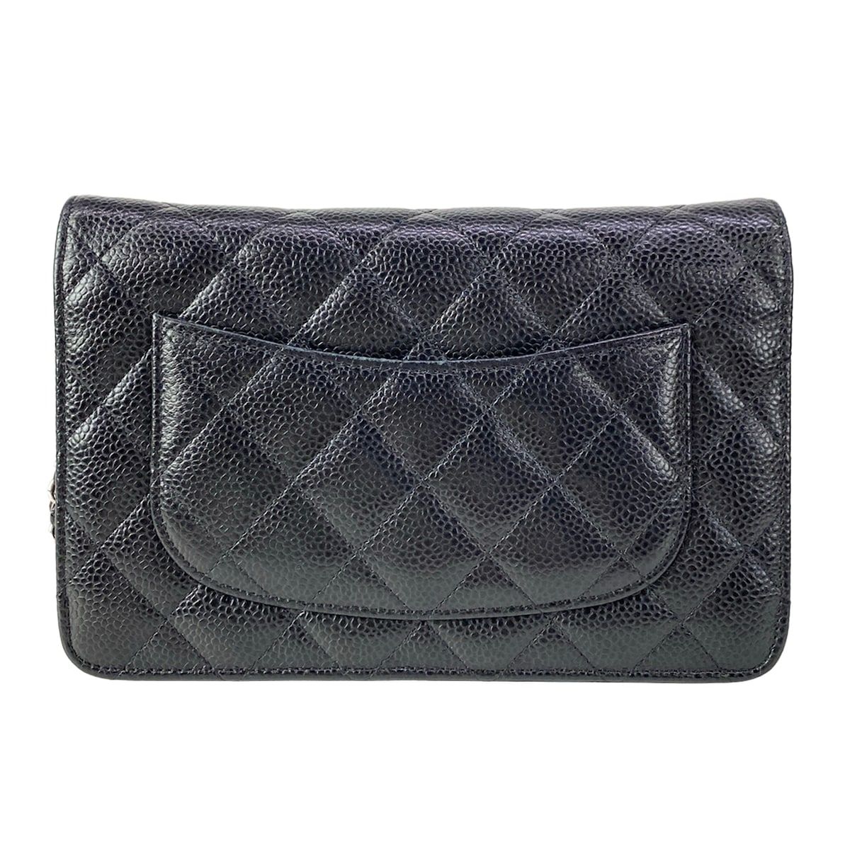 Chanel Wallet Quilted Black Silver Chain Shoulder Bag — view 2