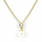 Dior Necklace Metal Gold Faux Pearl Plated