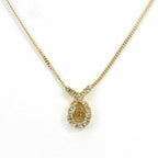 Dior Necklace Metal Gold CD Logo Plated Rhinestone