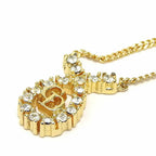Dior Necklace Metal Gold CD Logo Plated Rhinestone — view 2