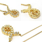 Dior Necklace Metal Gold CD Logo Plated Rhinestone — view 3