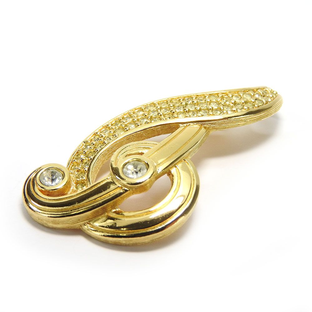 Dior Pendant Metal Gold Clear Musical Notes Rhinestone Plated — view 3