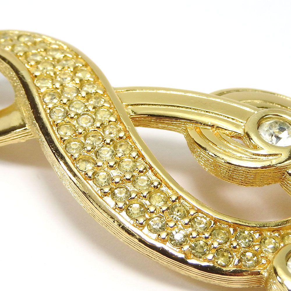 Dior Pendant Metal Gold Clear Musical Notes Rhinestone Plated — view 4