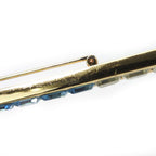 Dior Brooch Metal Gold Blue Clear Plated Rhinestone Ribbon — view 4