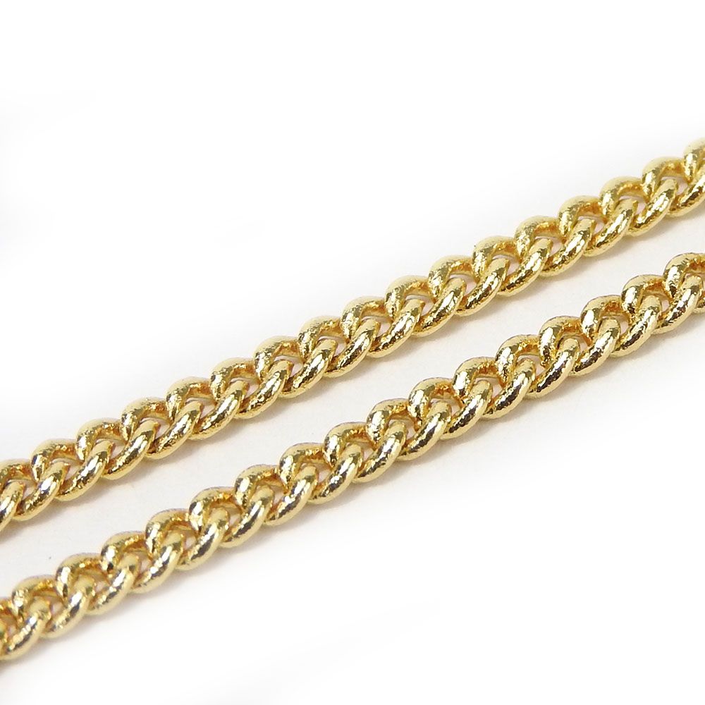Dior Necklace Metal Gold Black Logo Rhinestone — view 5