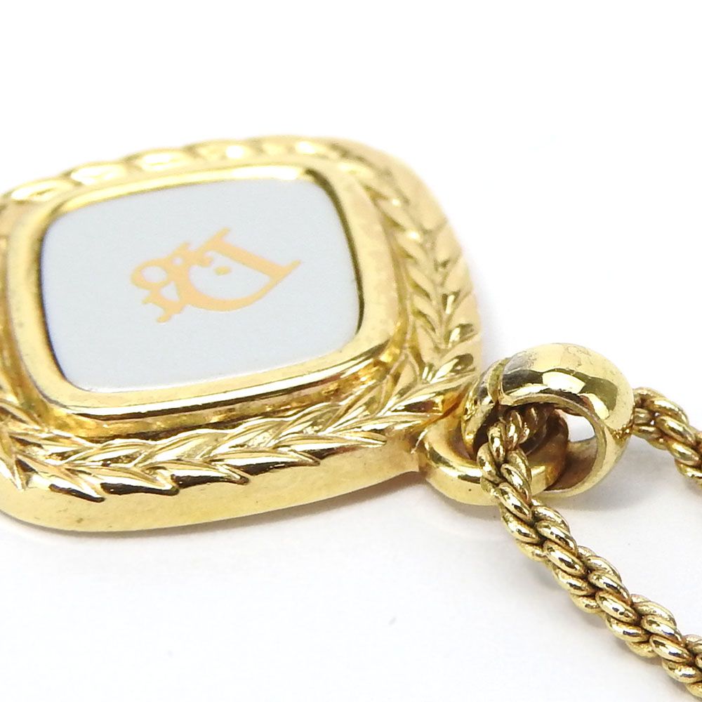 Dior Necklace Metal Gold Silver Plated Logo — view 4