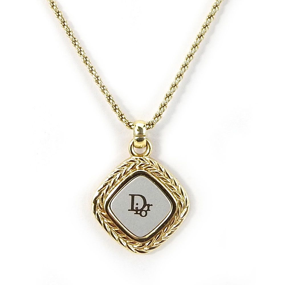 Dior Necklace Metal Gold Silver Plated Logo