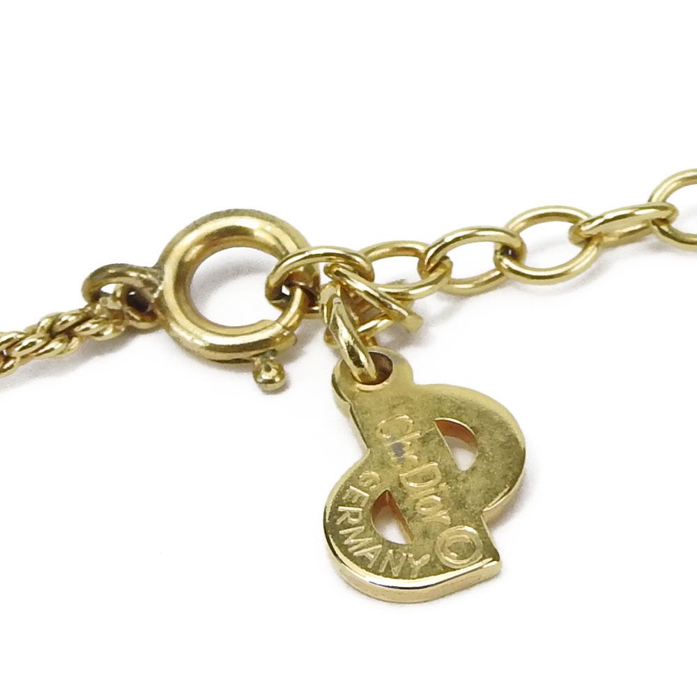 Dior Necklace Metal Gold Silver Plated Logo — view 8