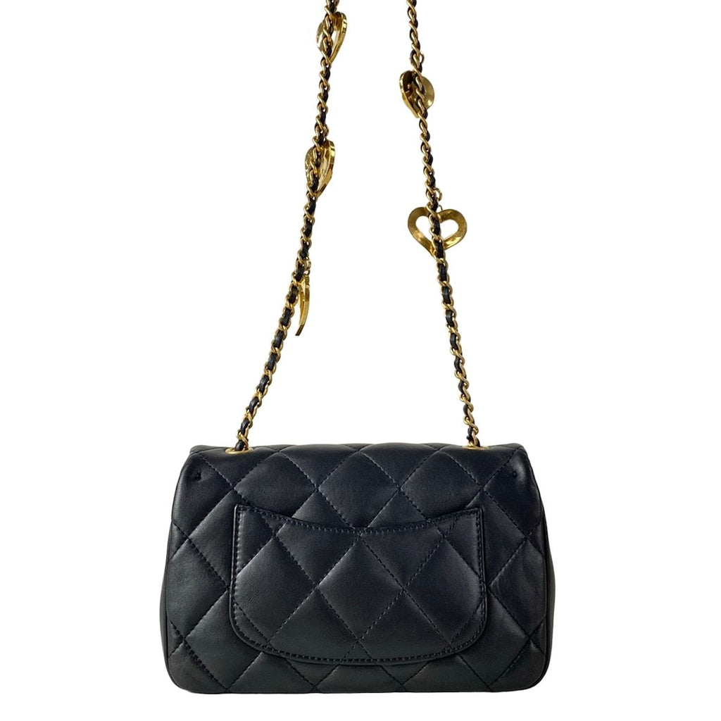 Chanel Shoulder Bag Mini Quilted Black Lambskin — view 3