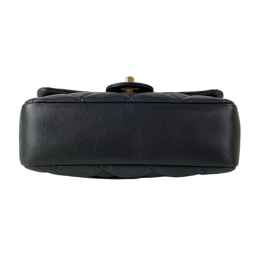 Chanel Shoulder Bag Mini Quilted Black Lambskin — view 5