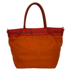 Prada Tote Bag Logo Jacquard Orange Leather — view 3