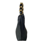 Chanel Handbag Quilted Hobo Black Gold Metal Leather — view 2