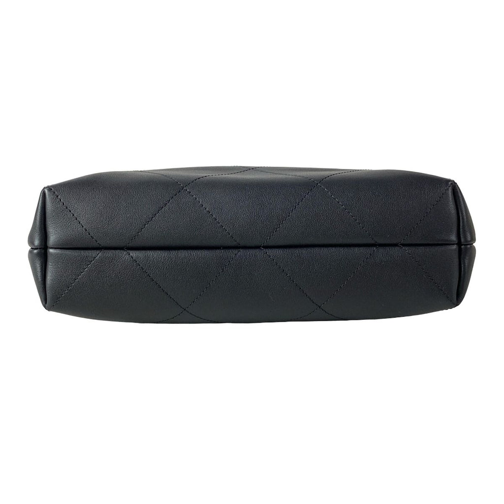 Chanel Handbag Quilted Hobo Black Gold Metal Leather — view 5