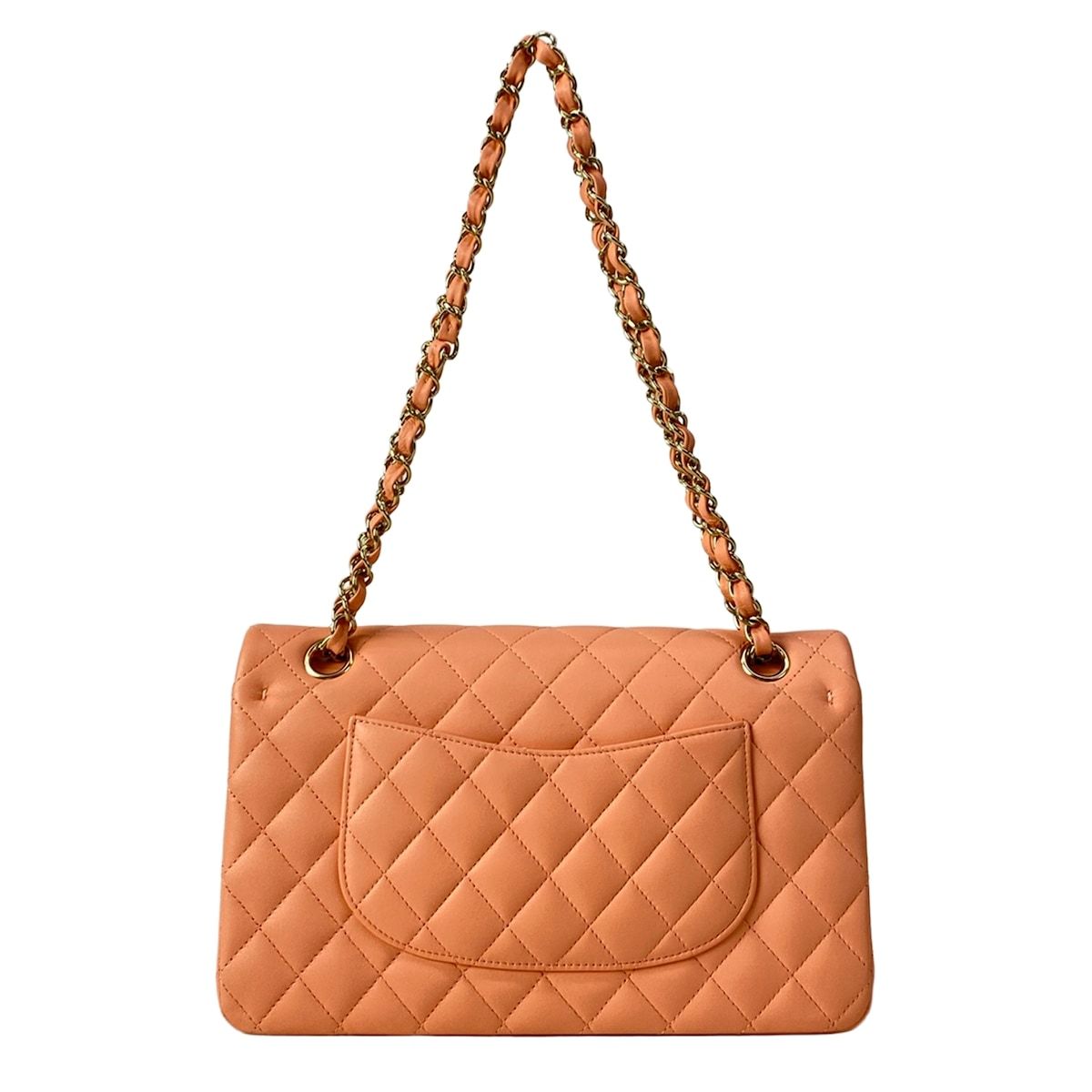 Chanel Shoulder Bag Double Flap Quilted Pink Gold Chain — view 3