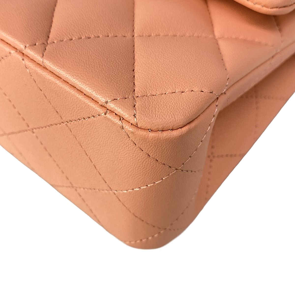 Chanel Shoulder Bag Double Flap Quilted Pink Gold Chain — view 7