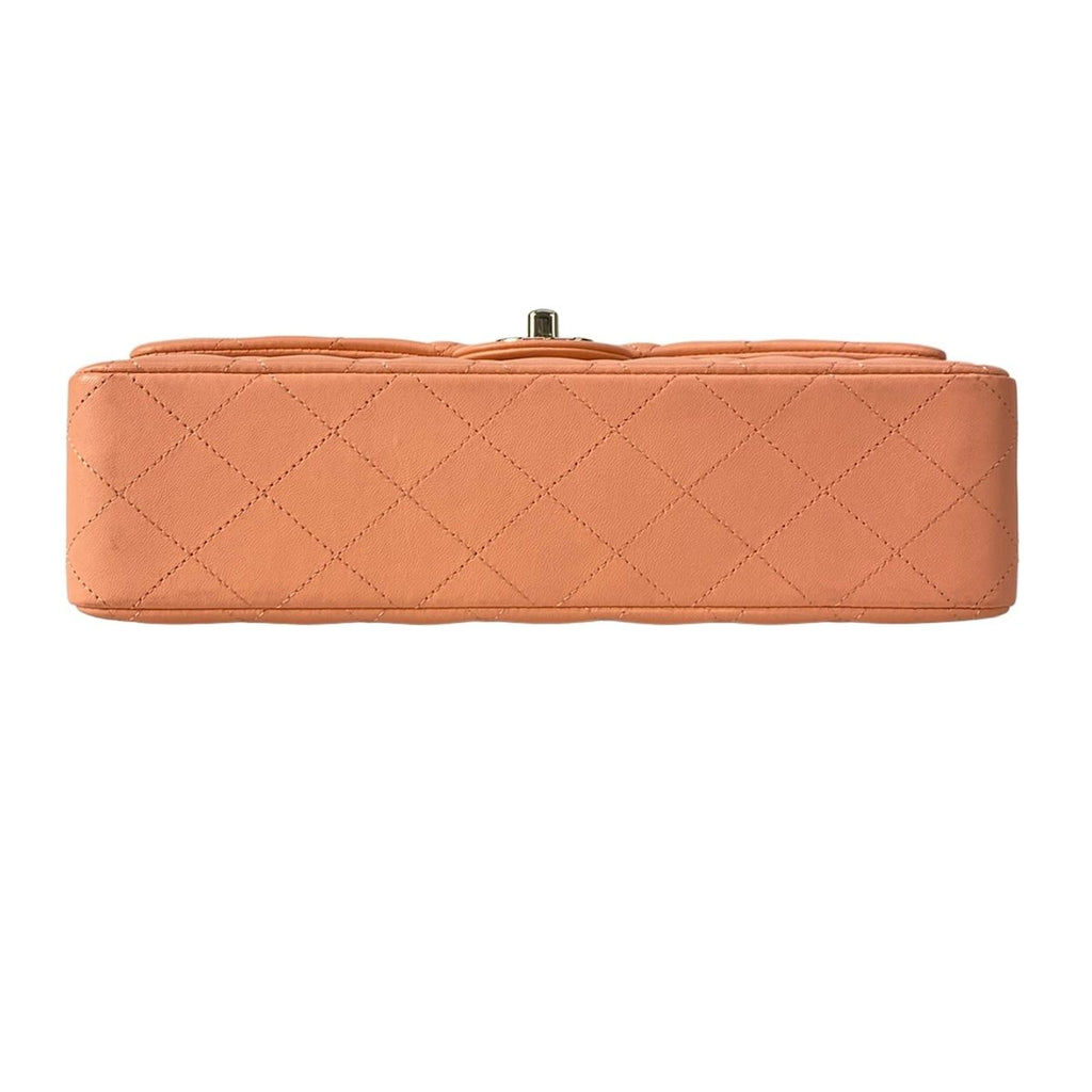 Chanel Shoulder Bag Double Flap Quilted Pink Gold Chain — view 5