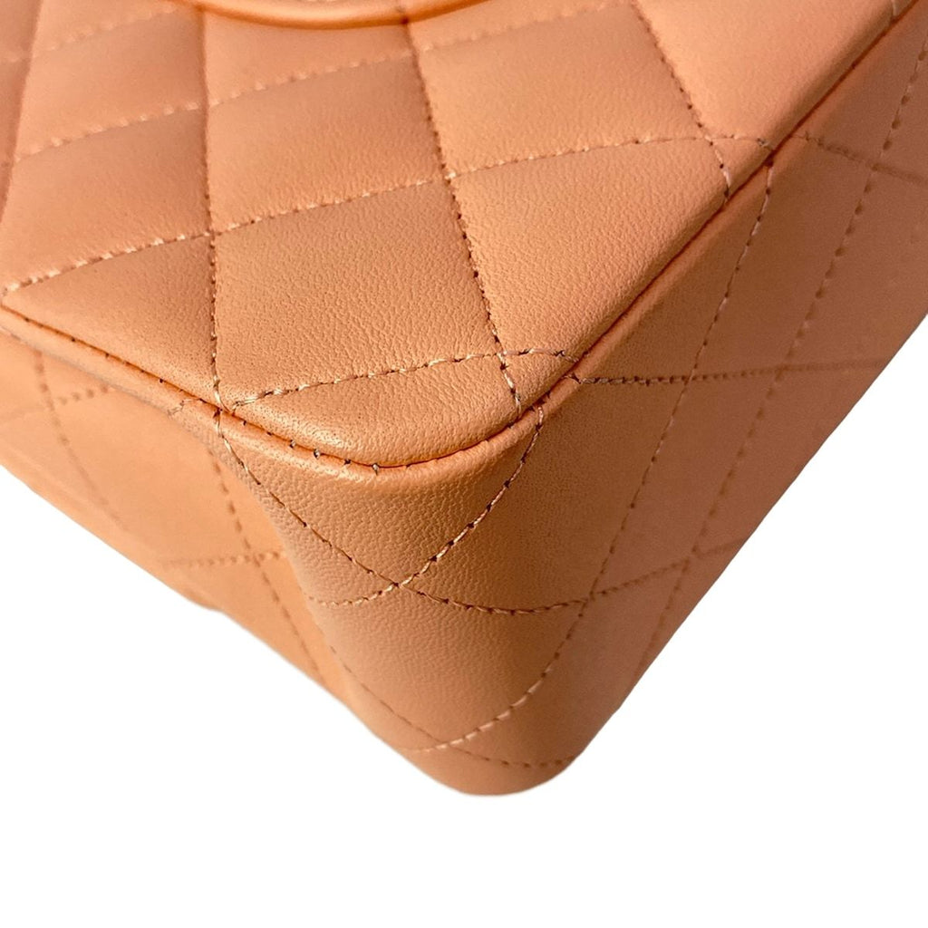 Chanel Shoulder Bag Double Flap Quilted Pink Gold Chain — view 8