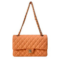 Chanel Shoulder Bag Double Flap Quilted Pink Gold Chain
