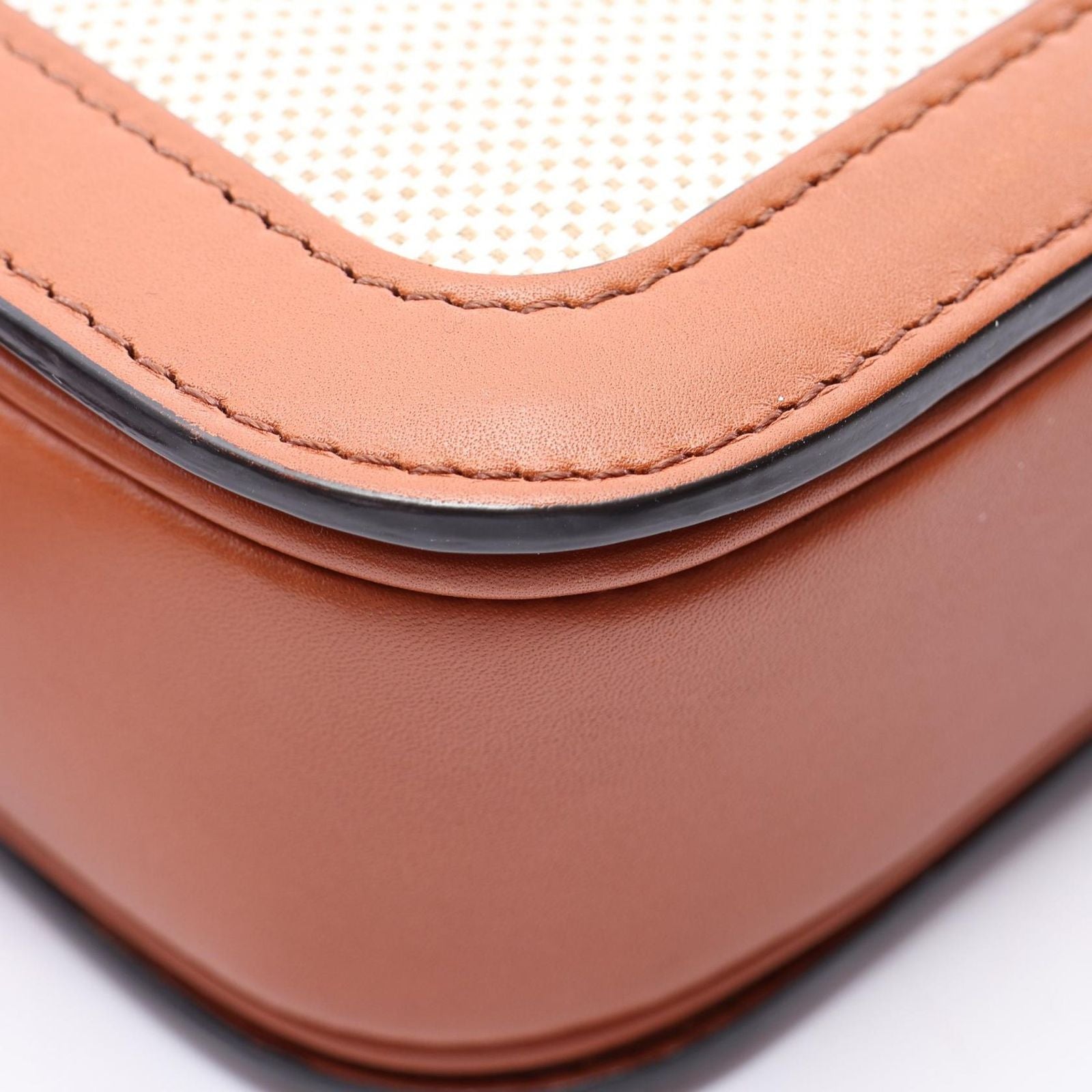 Celine Shoulder Bag Classic Triomphe Natural Brown Canvas Leather — view 8