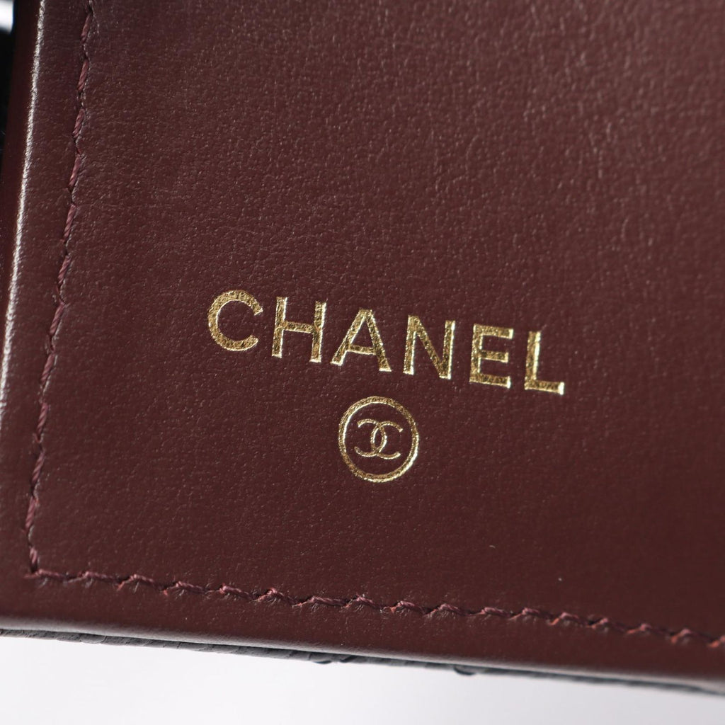 Chanel Trifold Wallet Classic Small Flap Quilted Black Caviar Leather — view 5
