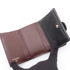 Chanel Trifold Wallet Classic Small Flap Quilted Black Caviar Leather — view 3