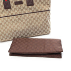 Gucci Tote Bag GG Canvas Webbing Line Diaper Beige Dark Brown — view 7