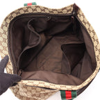 Gucci Tote Bag GG Canvas Webbing Line Diaper Beige Dark Brown — view 3
