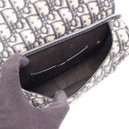 Dior Shoulder Bag Bobby Medium Oblique Navy Canvas Leather — view 3