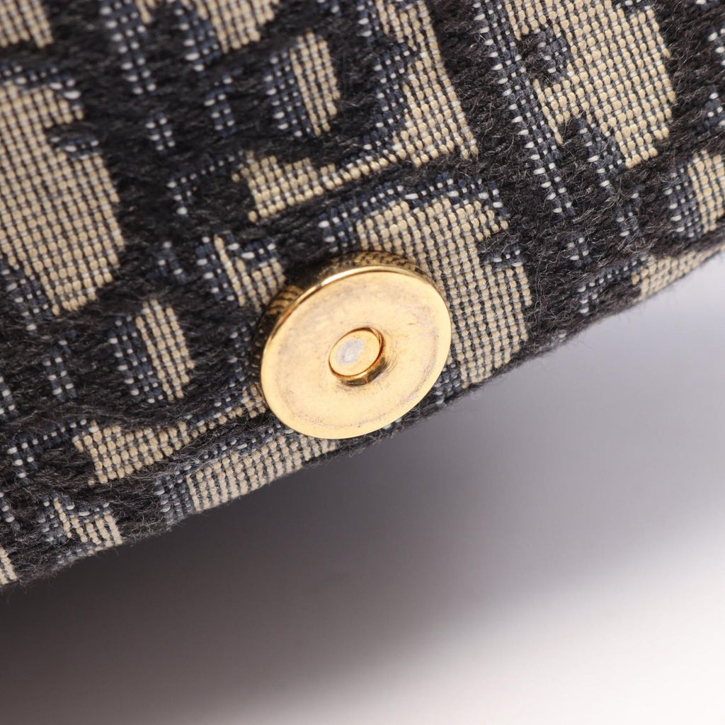 Dior Shoulder Bag Bobby Medium Oblique Navy Canvas Leather — view 7