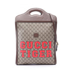 Gucci Tote GG Supreme 2-Way Beige Brown Leather Handbag