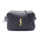 Saint Laurent Paris Shoulder Bag Lou Black Leather Monogram