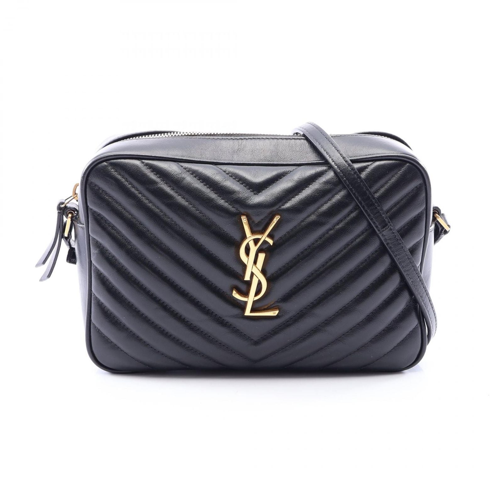 Saint Laurent Paris Shoulder Bag Lou Black Leather Monogram