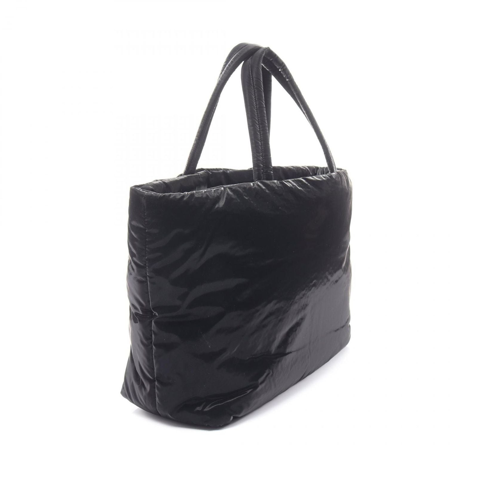 Saint Laurent Paris Tote Bag Wide Puffer Black Nylon — view 2