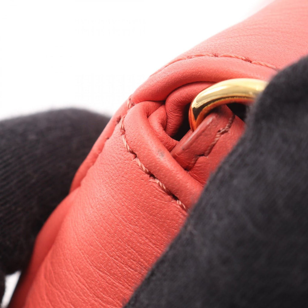 Fendi Shoulder Bag Coral Pink Leather Chain Pouch — view 7