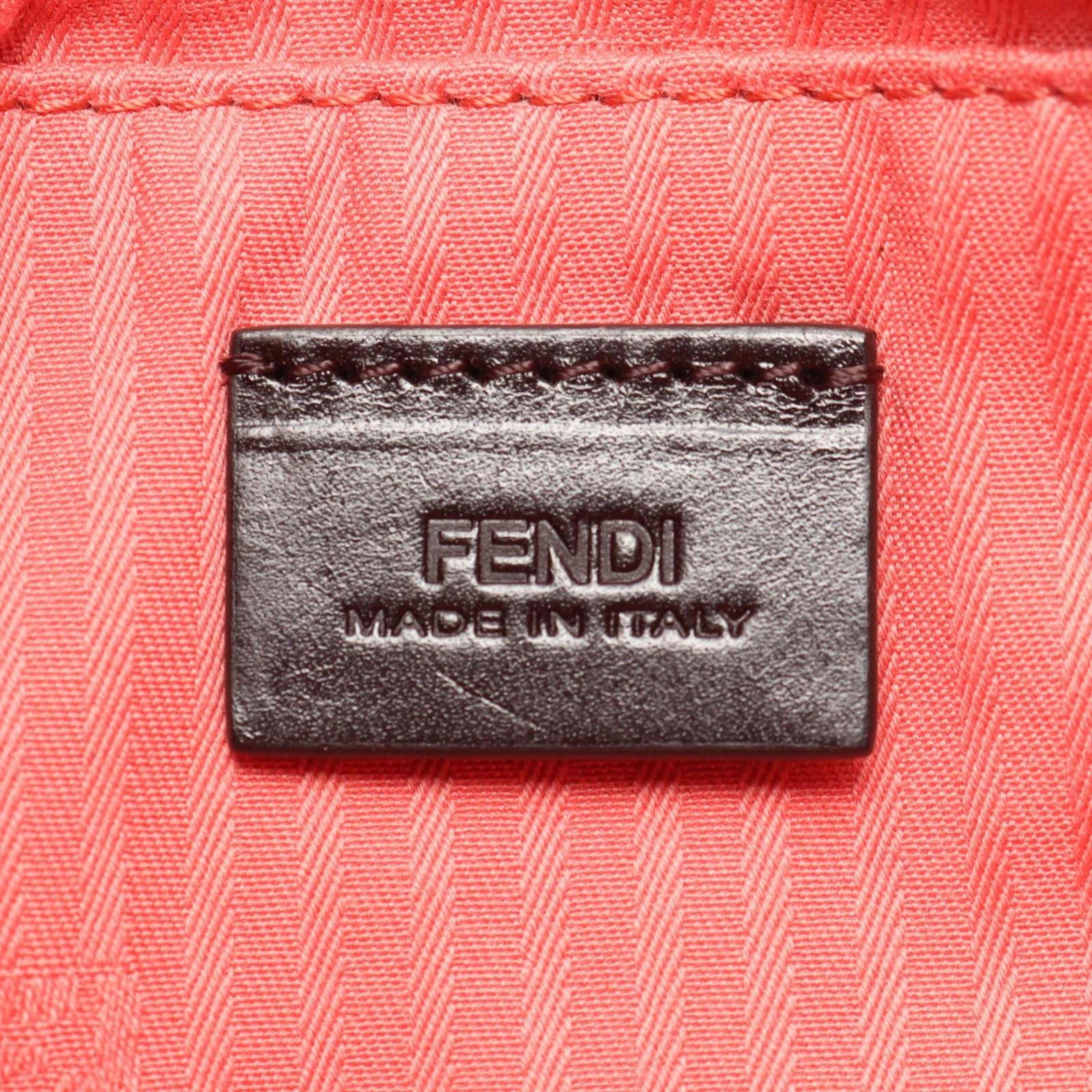 Fendi Shoulder Bag Coral Pink Leather Chain Pouch — view 4