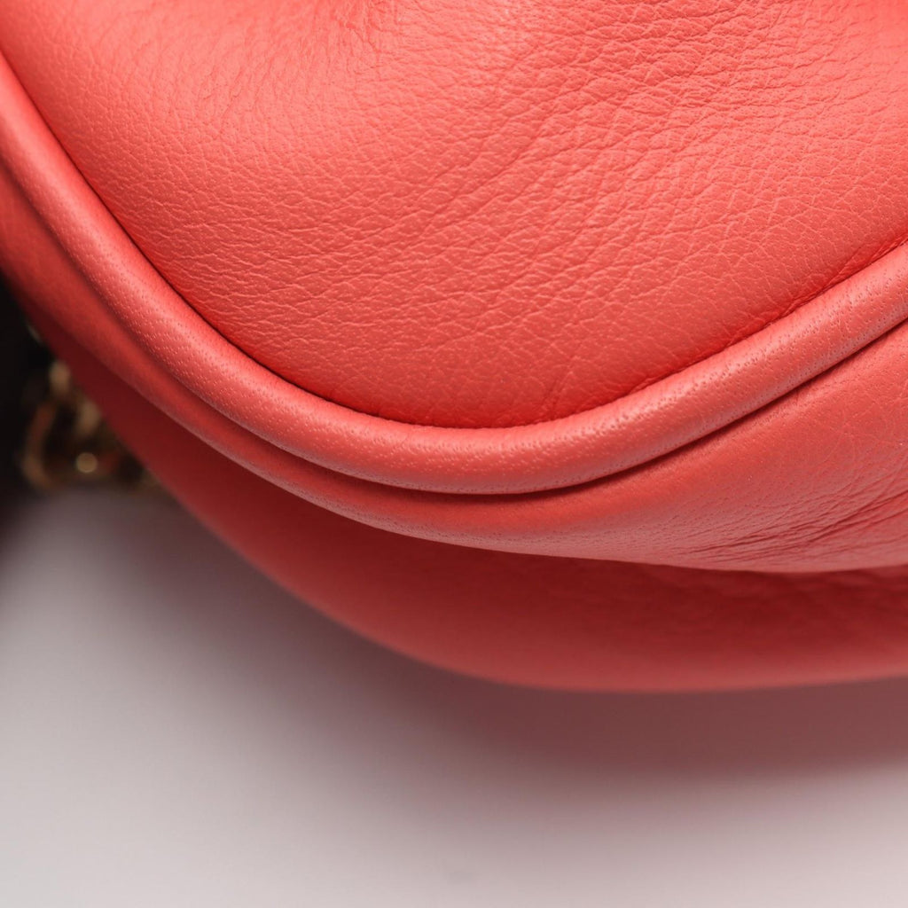Fendi Shoulder Bag Coral Pink Leather Chain Pouch — view 5